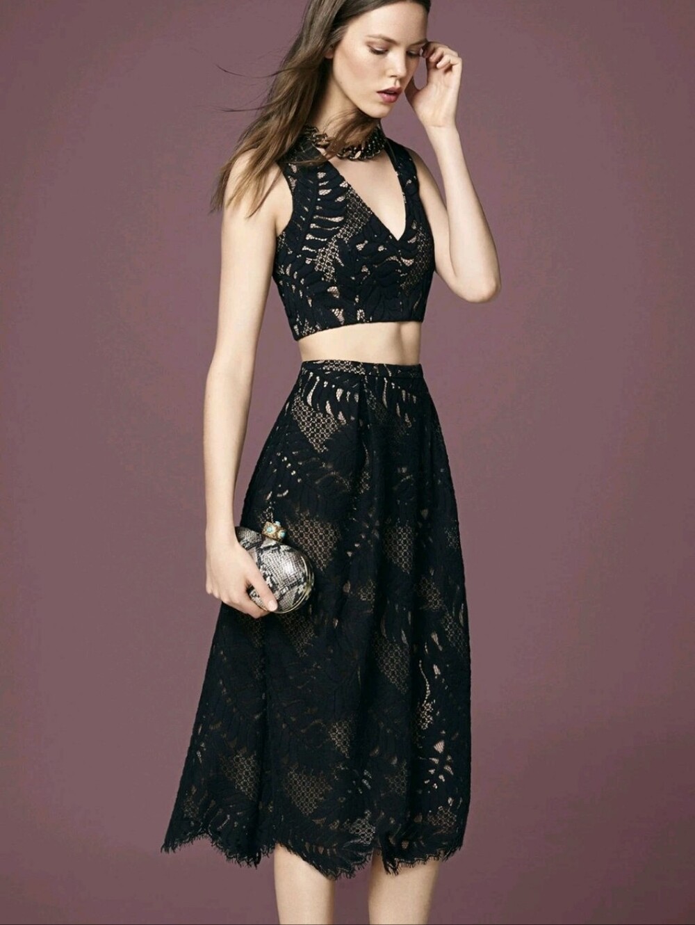 BCBGMaxAzria Tyrah 2 Piece Lace Dress Sz 4